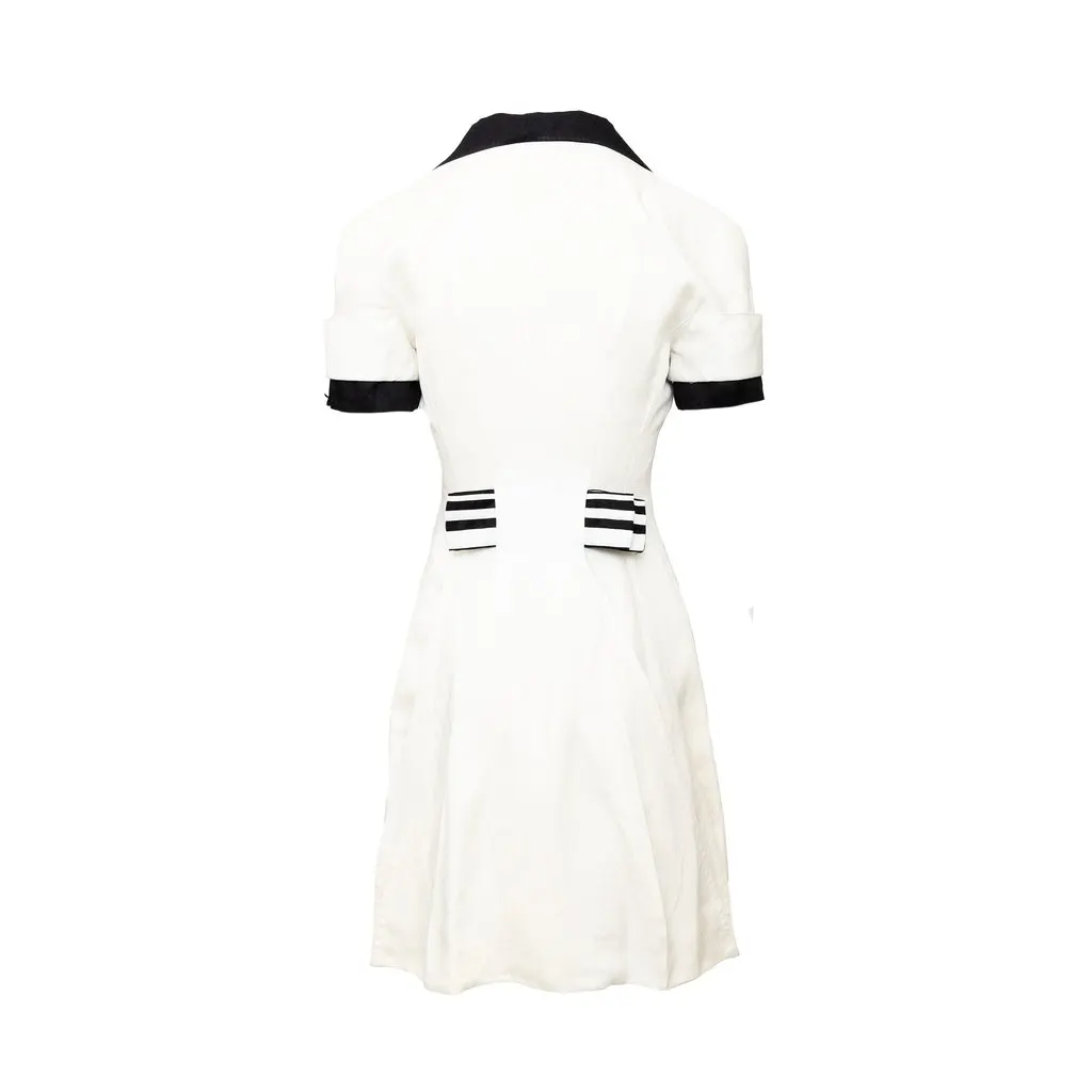 Gianni Versace Couture Mini Dress - '90s Black Linen Good - Back View