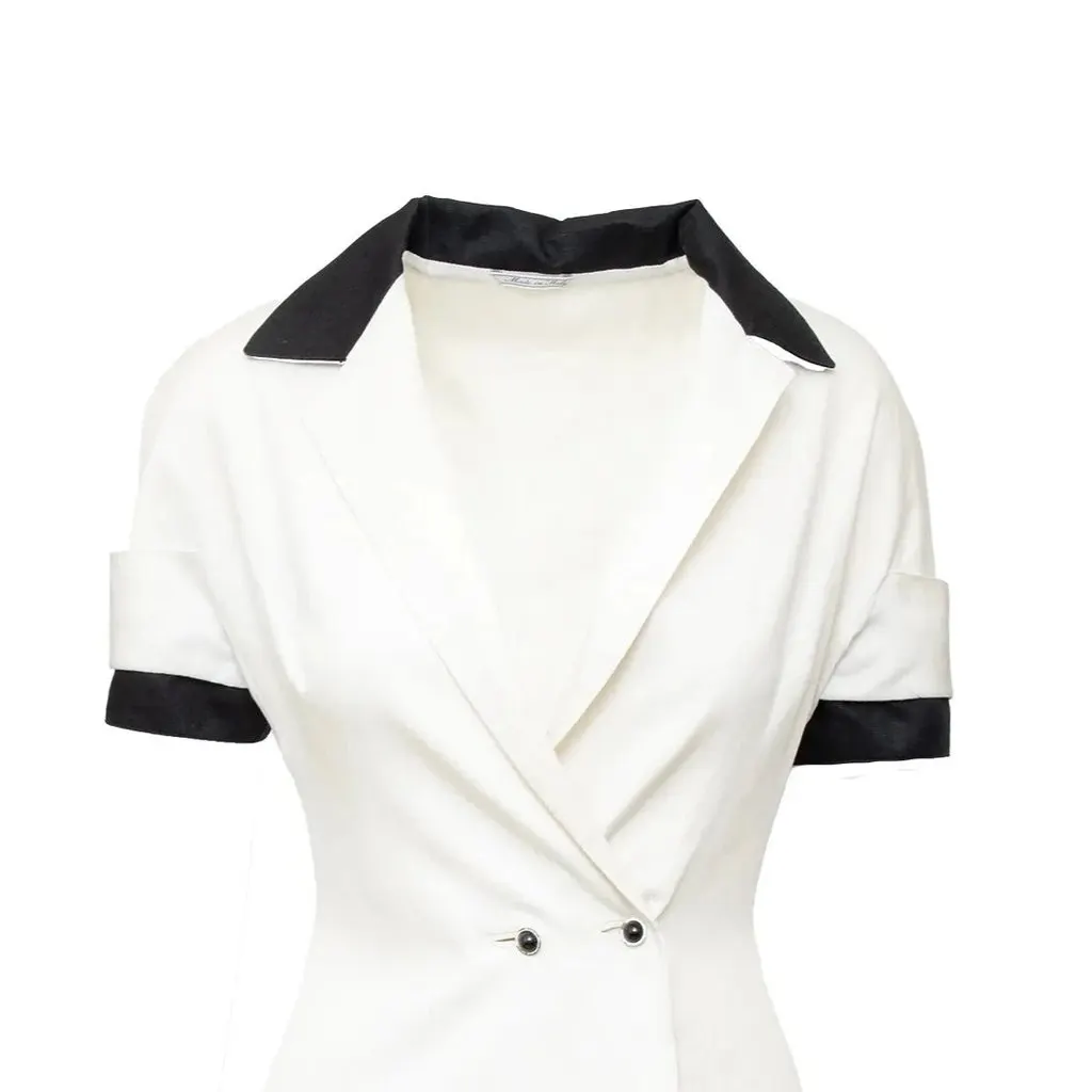 Gianni Versace Couture Mini Dress - '90s Black Linen Good - Inside View