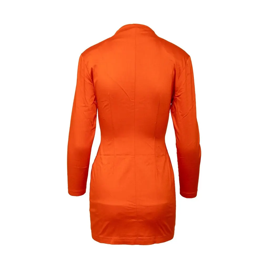 Gianni Versace Versus Mini Dress with Zipper - '90s Orange Good - Back View