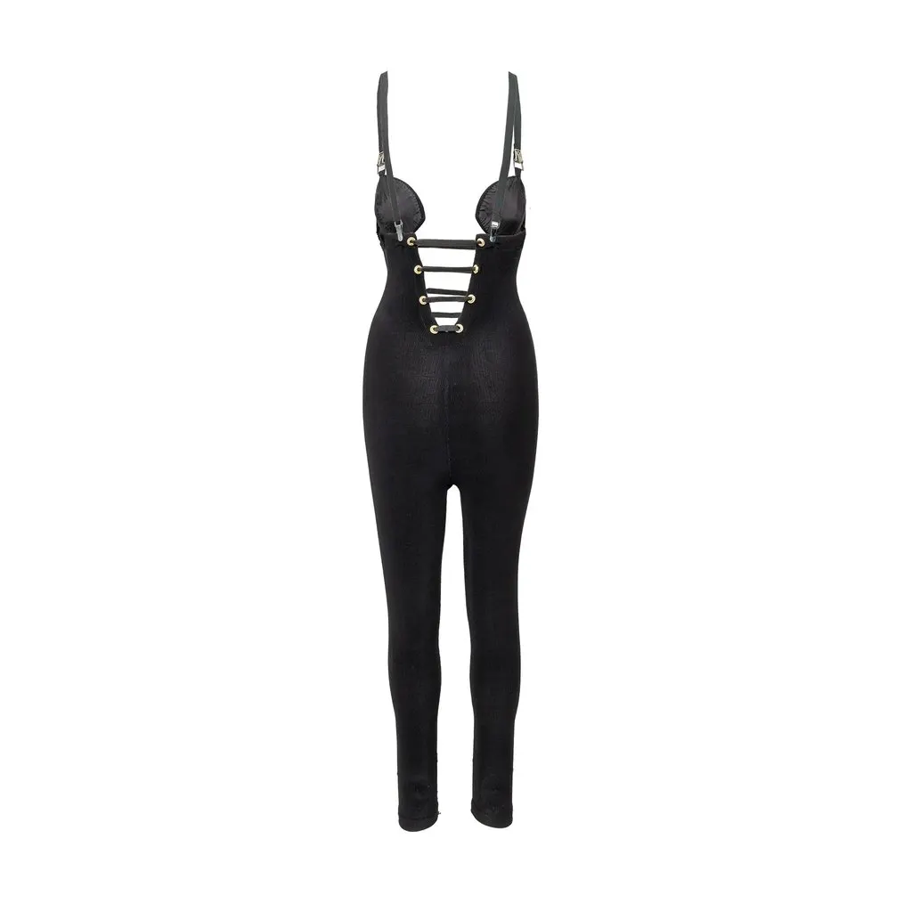Versace Bustier Jumpsuit - '90s Black Good - Inside View
