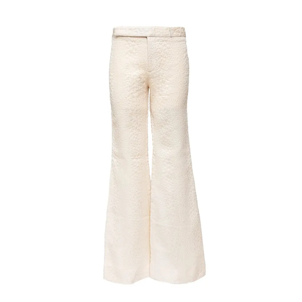 Gucci Textured Pants - '10s Red Silk Good - Front View