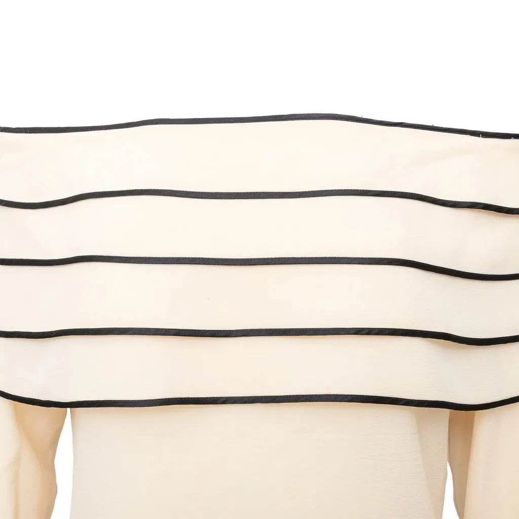Gianni Versace Couture Off Shoulder Top - '90s Beige Silk Good - Box View