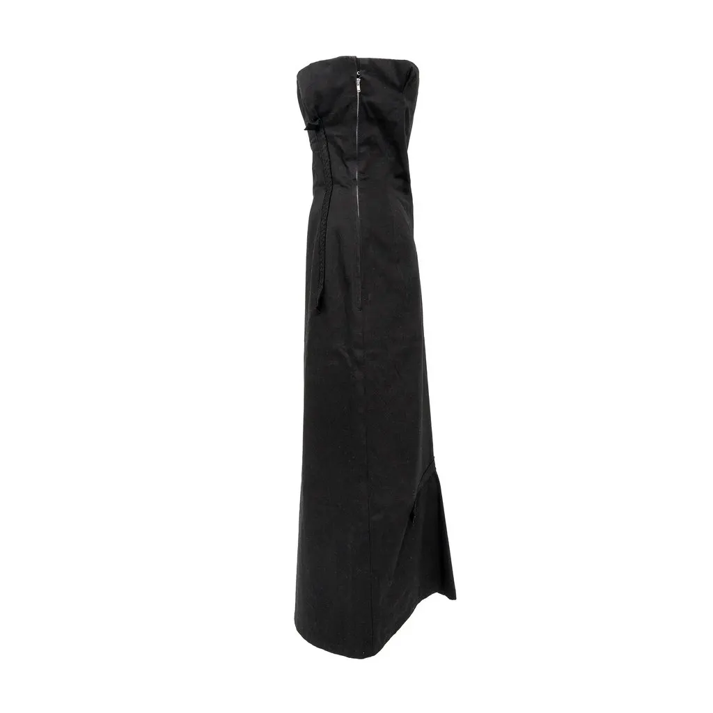 Yohji Yamamoto Strapless Dress - '90s MultiColor Cotton Good - Back View