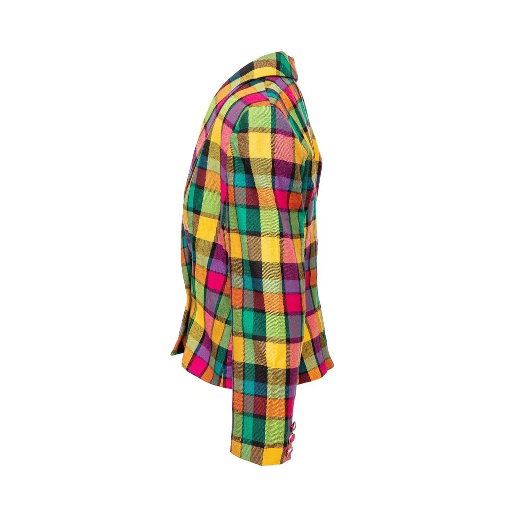 Versace Versus Plaid Set - '90s Pink Wool Good - Model View