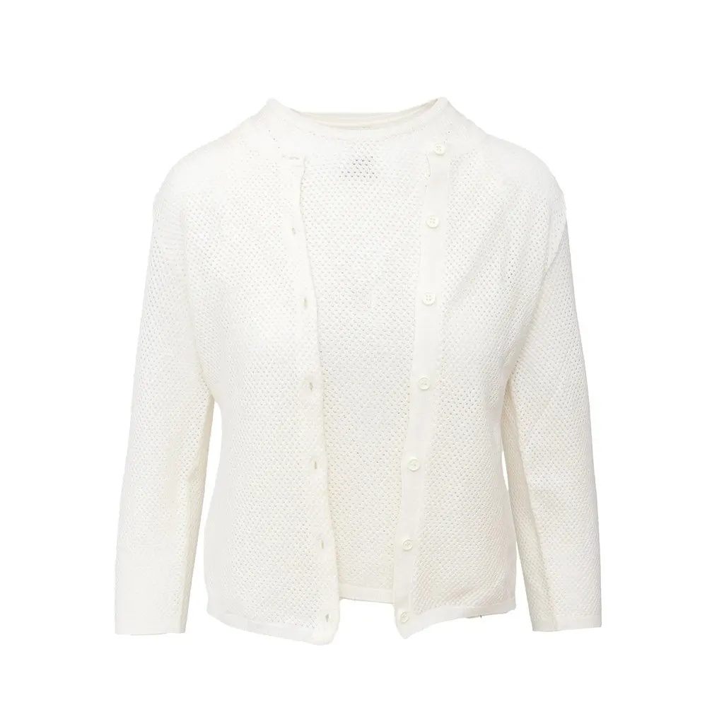Unsigned Calvin Klein Knitwear Set - '10s White Good - Back View