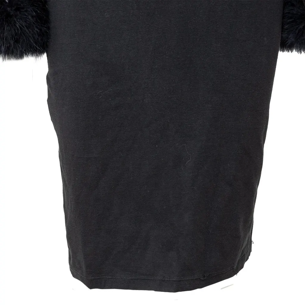 Jean Paul Gaultier Fur and Fringe Sleeve Dress - '90s Black Cotton Good - Box View
