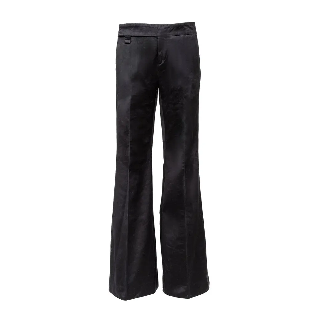 Gucci Bell Bottom Pants - '10s Black Cotton Good - Front View