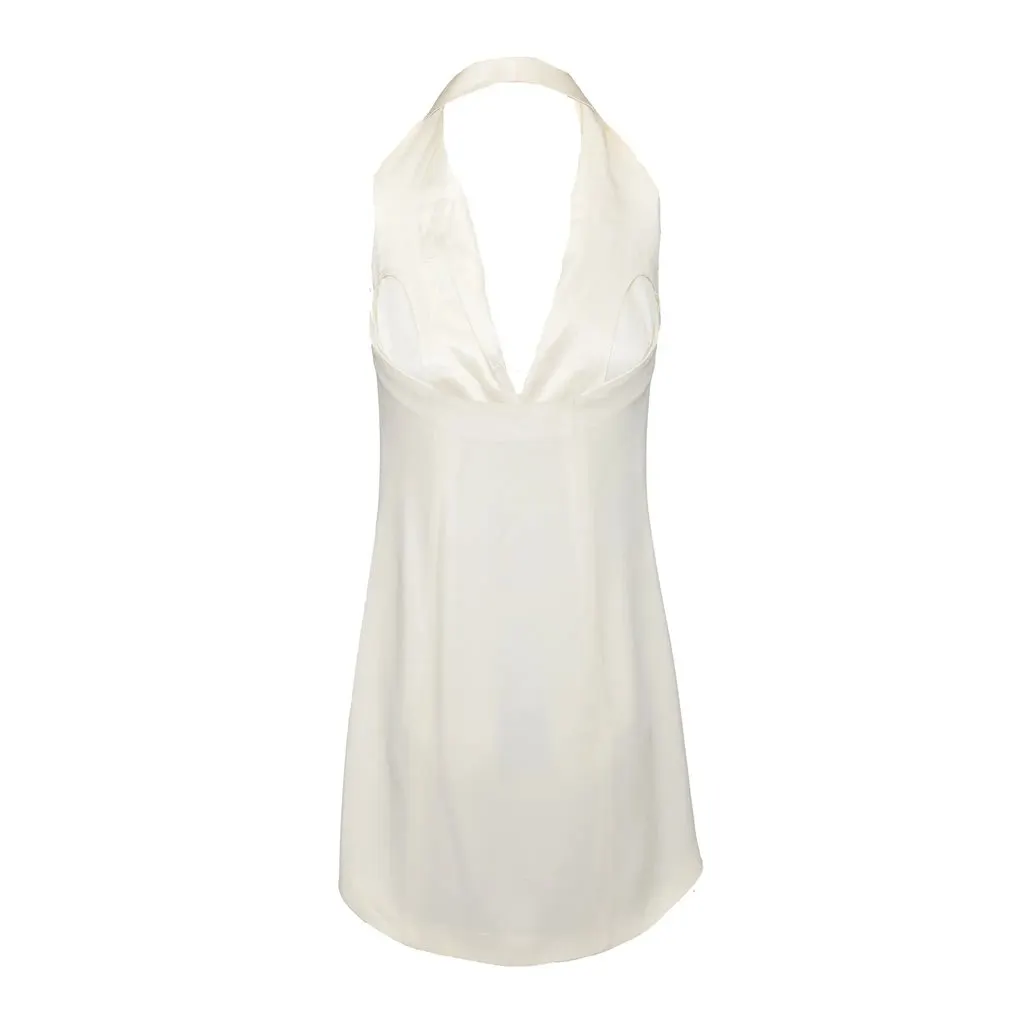 Emporio Armani Halter Mini Dress - '10s White Good - Inside View