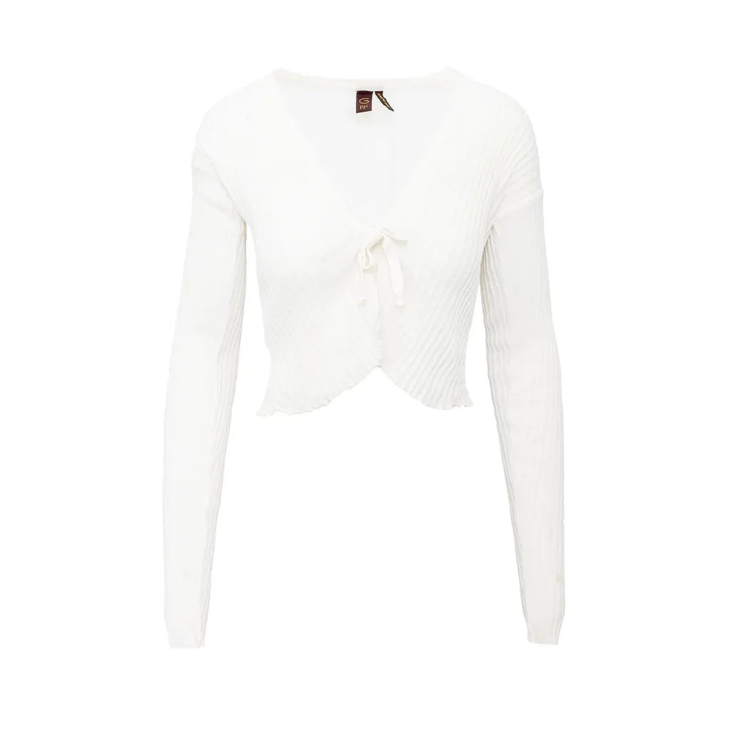 Romeo Gigli G Gigli Knit Cardigan - '90s White Good - Front View