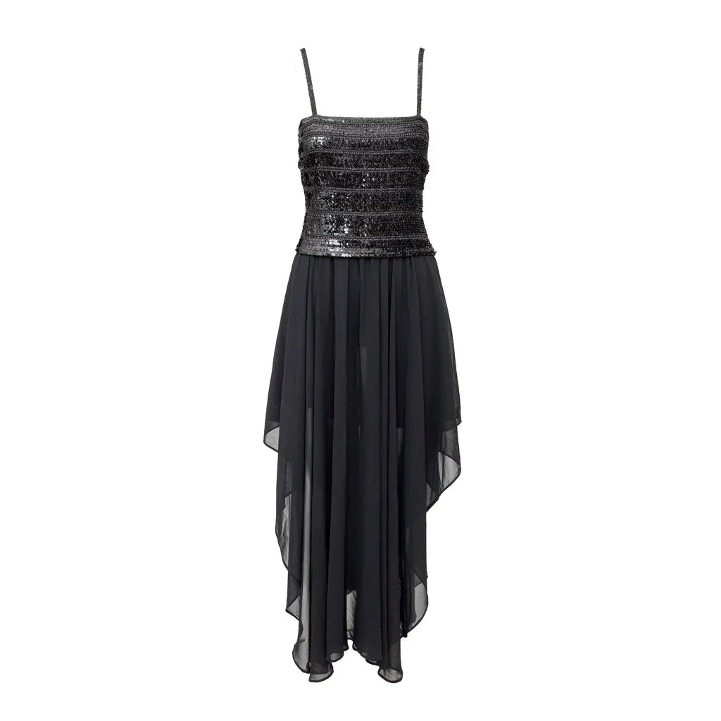 La Perla Ritmo di Perla Sequin Dress - '90s Black Good - Front View