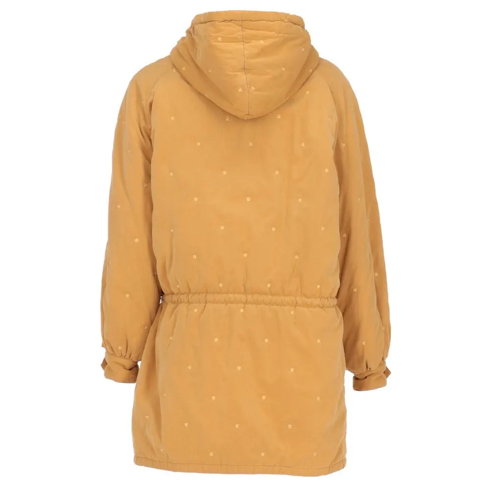 Hermès Mustard Yellow Embroidered Coat - '90s Red Leather Good - Back View
