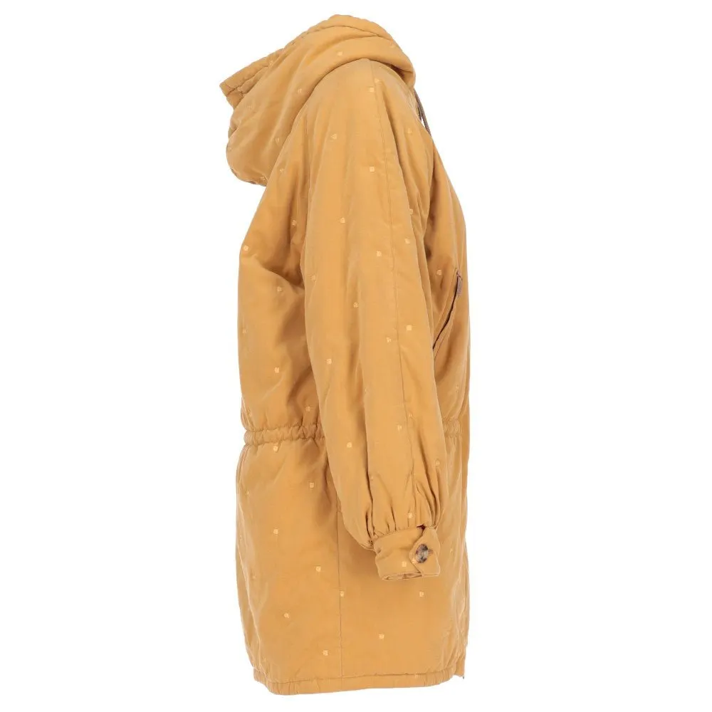 Hermès Mustard Yellow Embroidered Coat - '90s Red Leather Good - Inside View