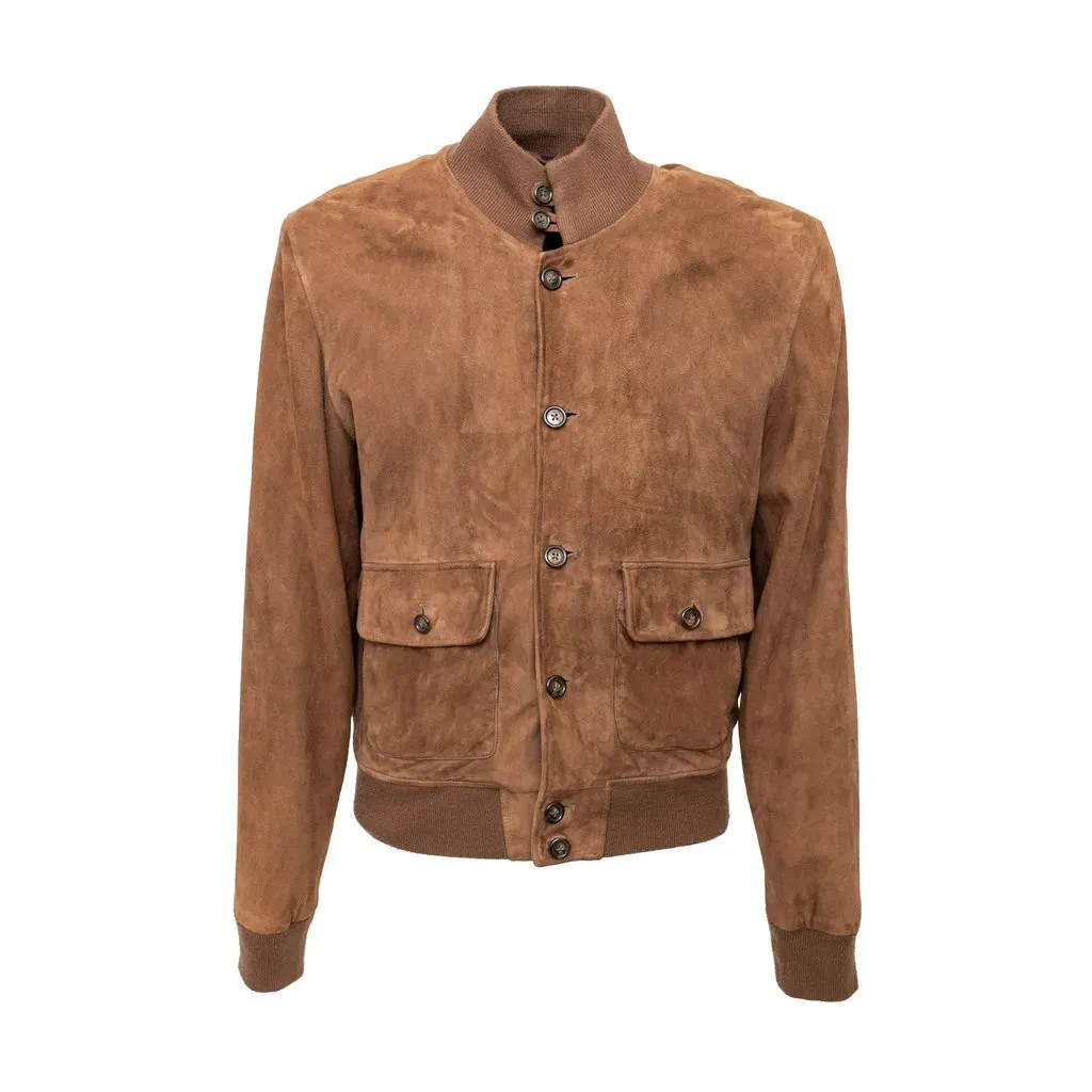 Unsigned Oriani Suede Jacket - '10s Brown Suede Good - Front View