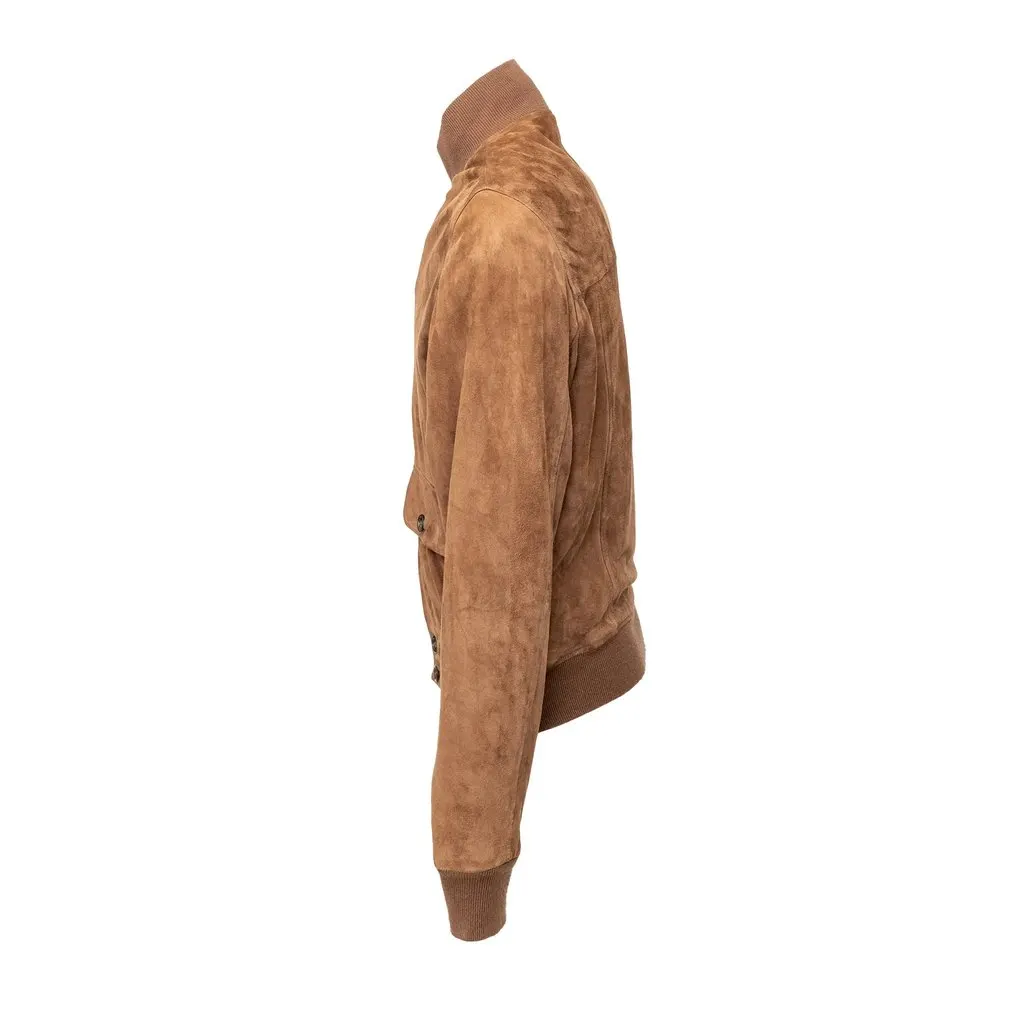 Unsigned Oriani Suede Jacket - '10s Brown Suede Good - Back View