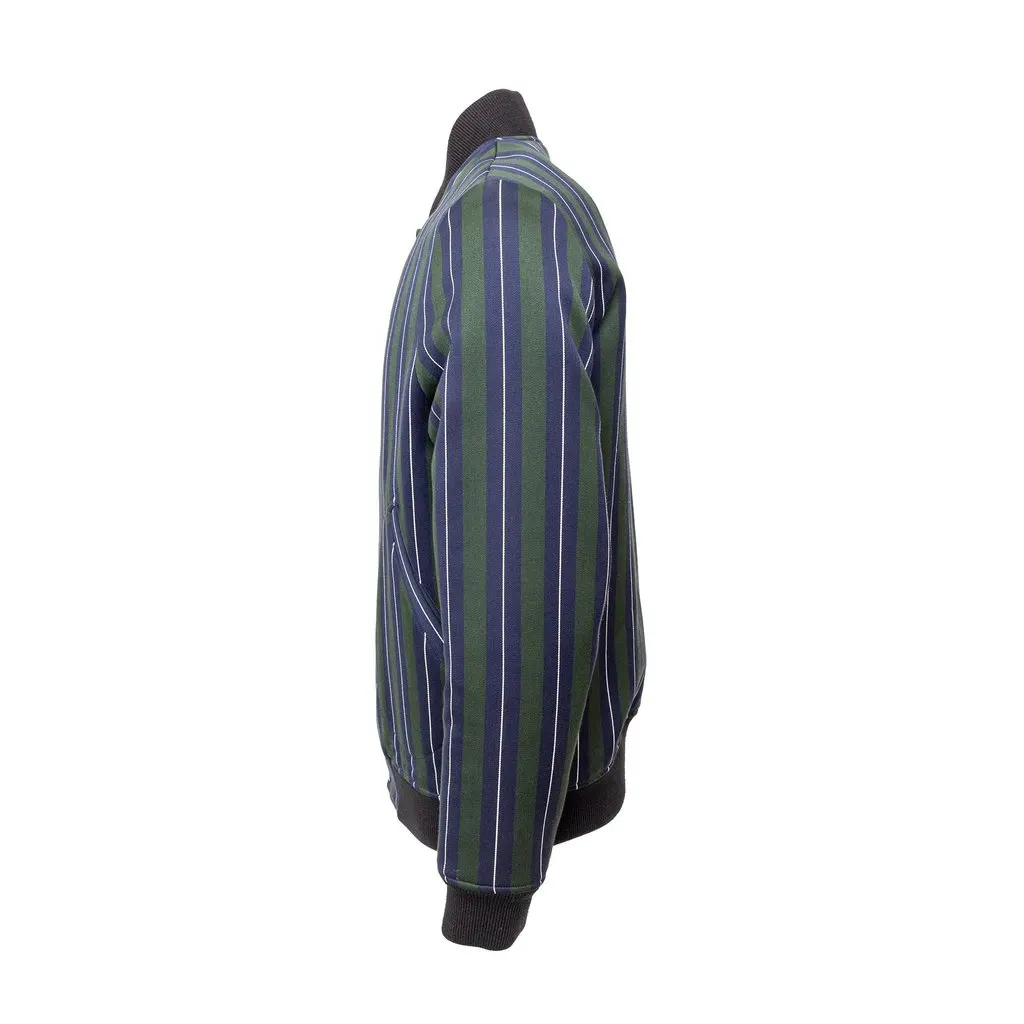 Unsigned Mauro Grifoni Stripe Bomber Jacket - '10s Black Wool Good - Back View