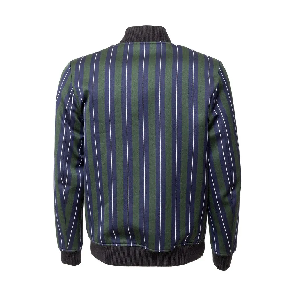 Unsigned Mauro Grifoni Stripe Bomber Jacket - '10s Black Wool Good - Inside View