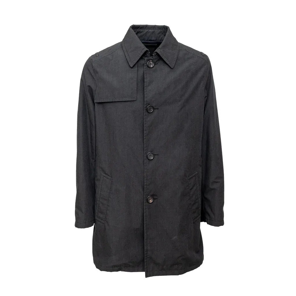 Prada Short Trench - '10s Grey Good - Front View