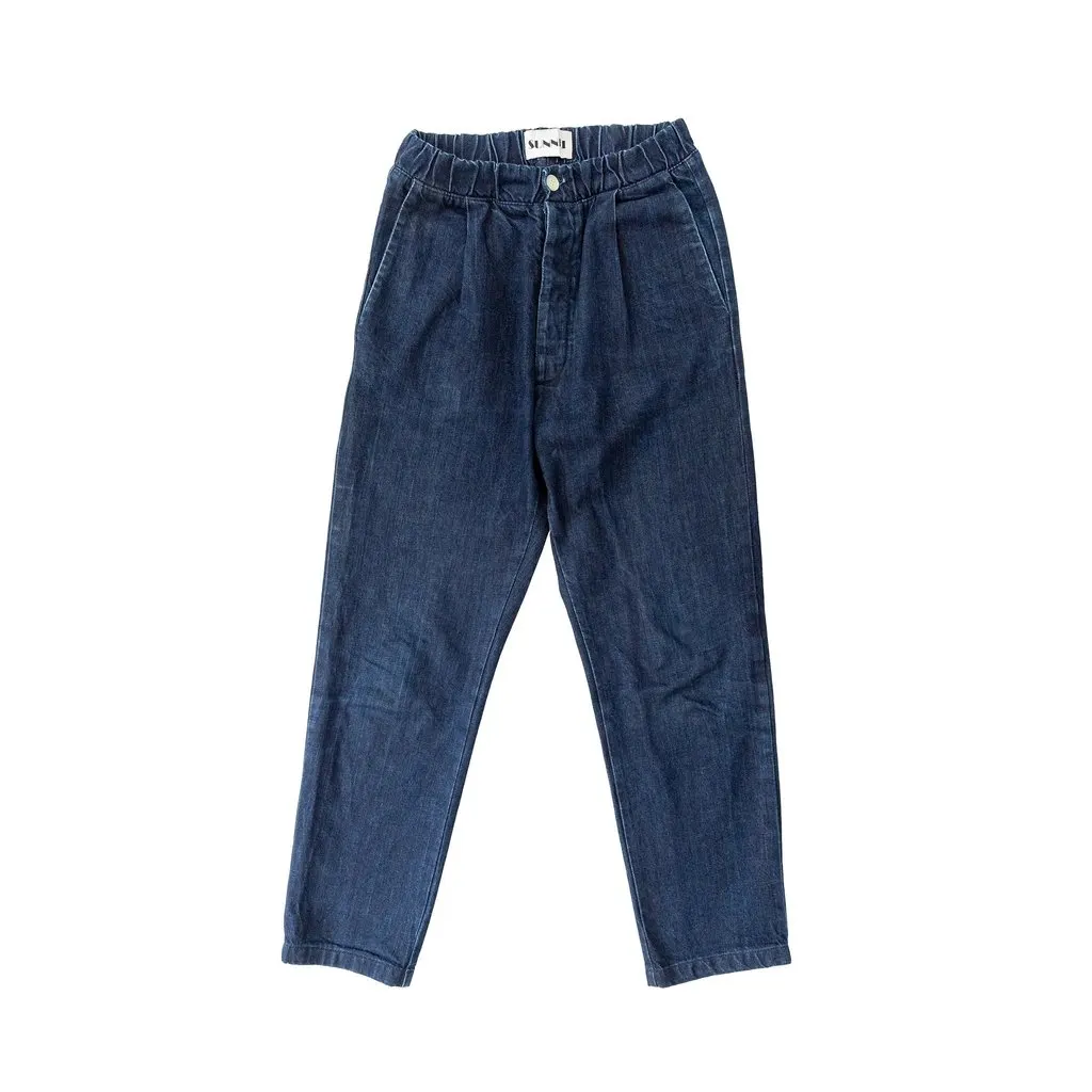 Unsigned Denim Trousers - '20s Blue Denim Good - Front View