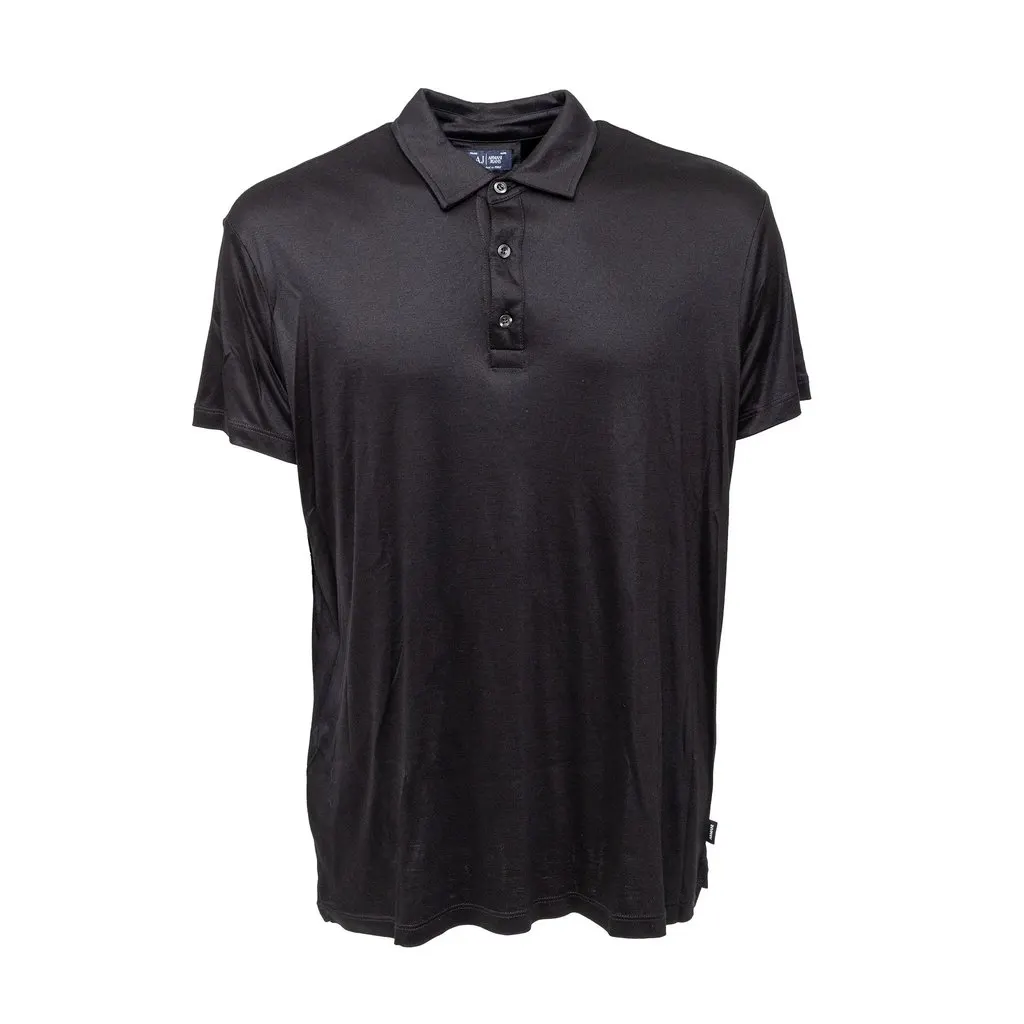 Armani Jeans Jeans Polo T-shirt - '10s Black Good - Front View