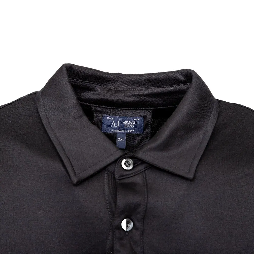 Armani Jeans Jeans Polo T-shirt - '10s Black Good - Inside View