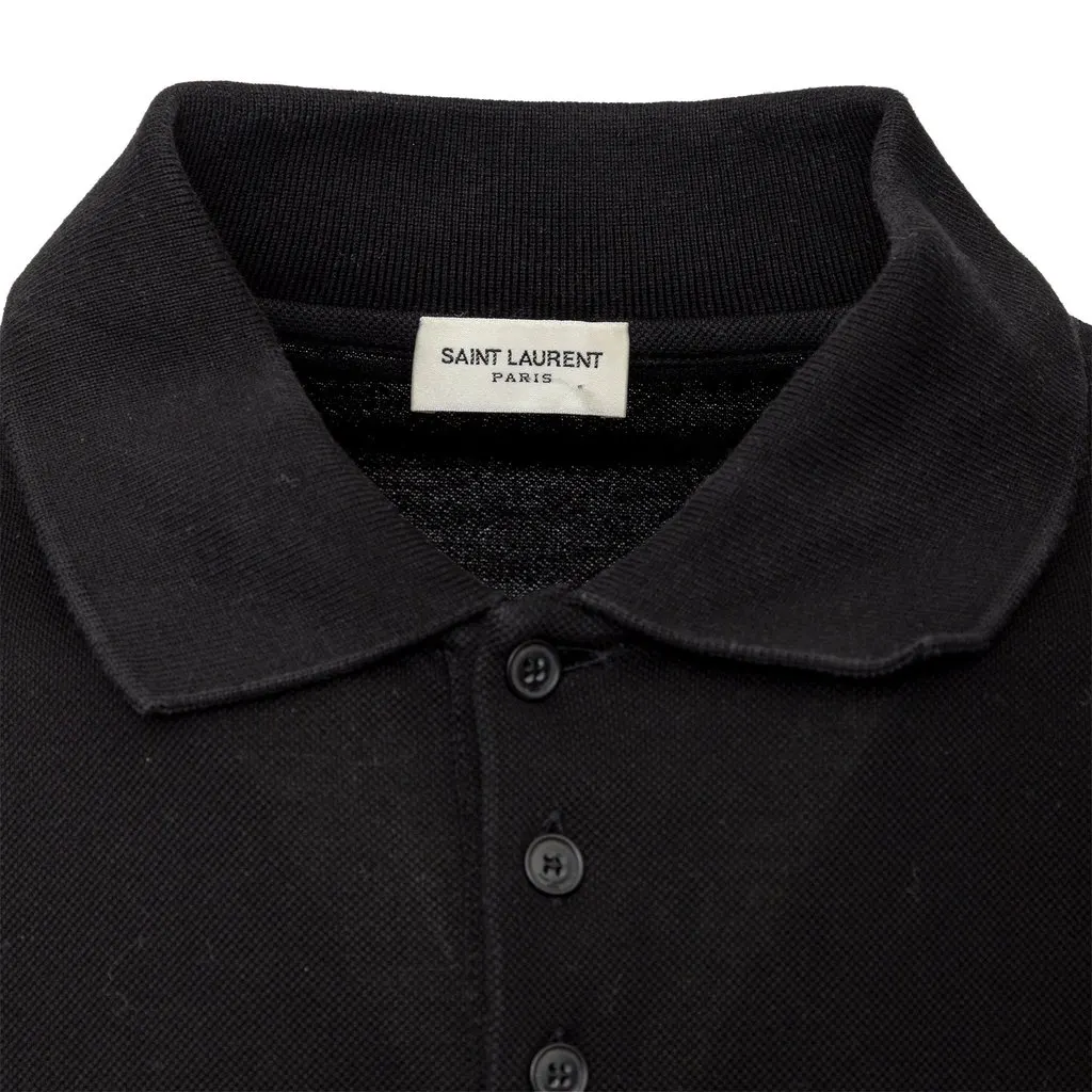 Saint Laurent Polo T-shirt - '10s Black Cotton Good - Inside View
