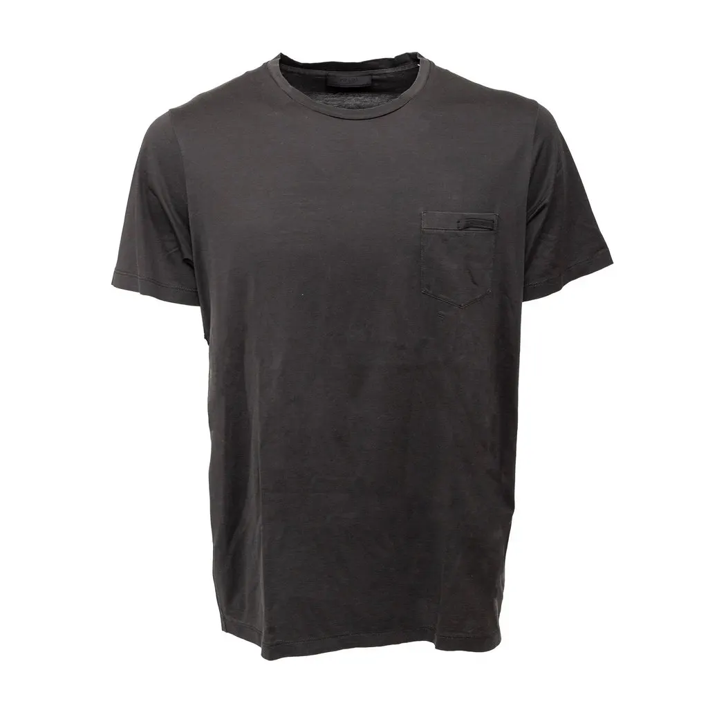 Prada Cotton T-shirt - '20s Grey Cotton Good - Front View