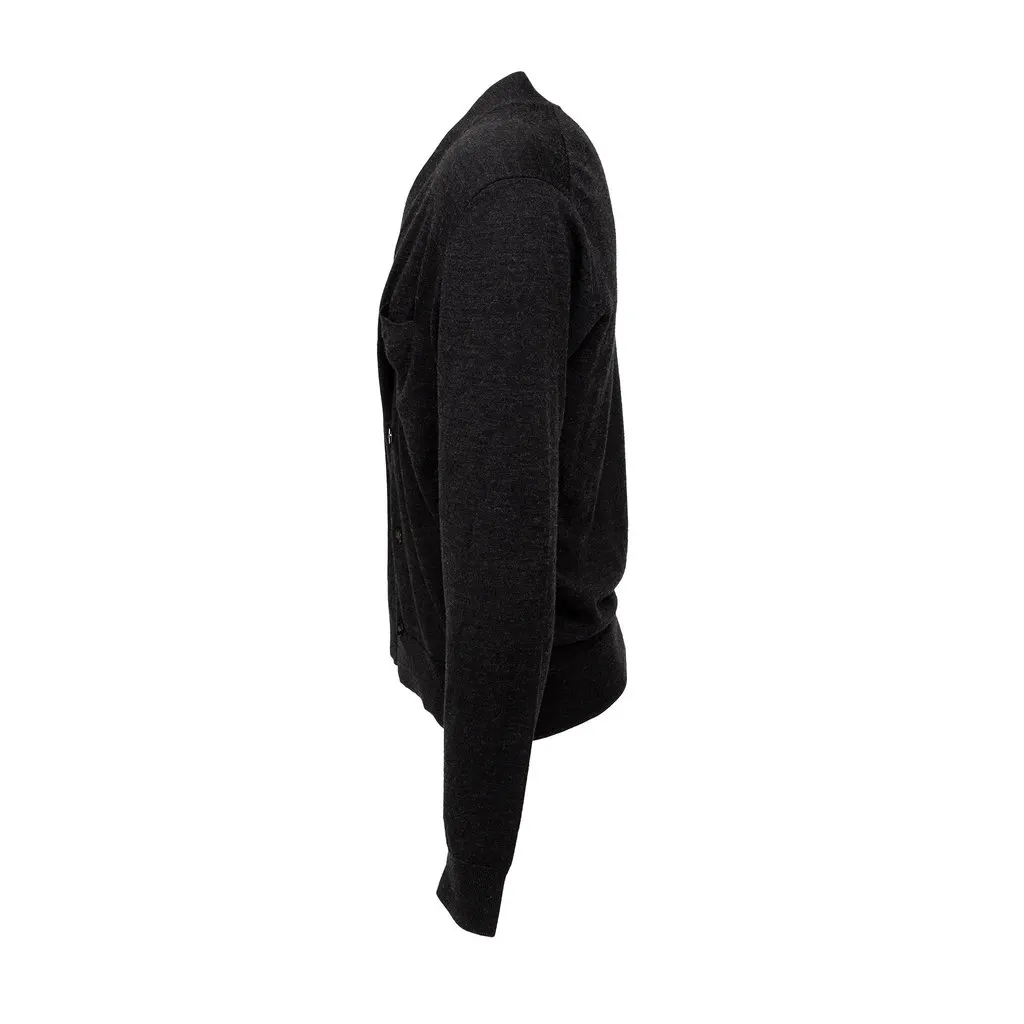 Unsigned FG Roma Cardigan - '10s Grey Wool Good - Back View