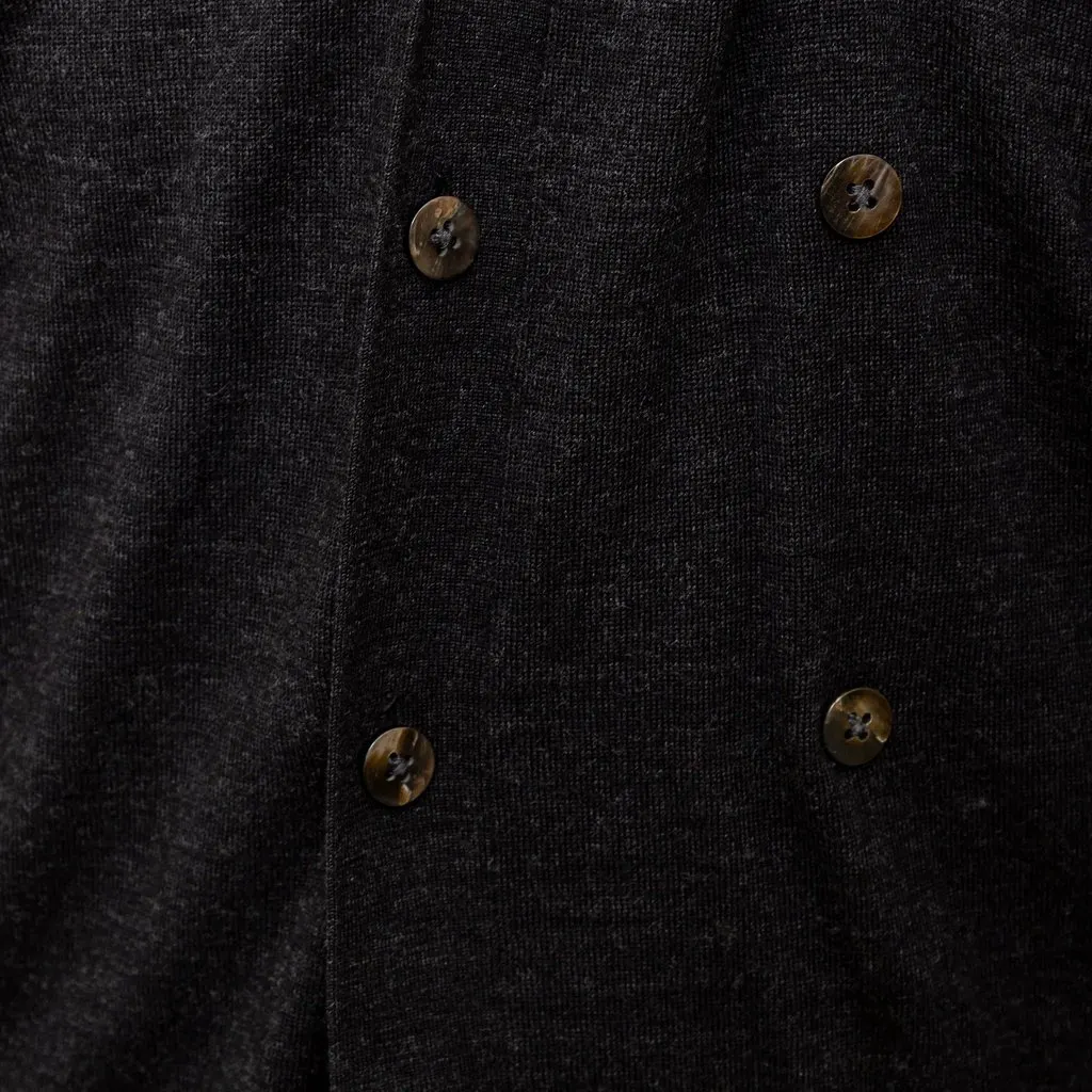 Unsigned FG Roma Cardigan - '10s Grey Wool Good - Model View