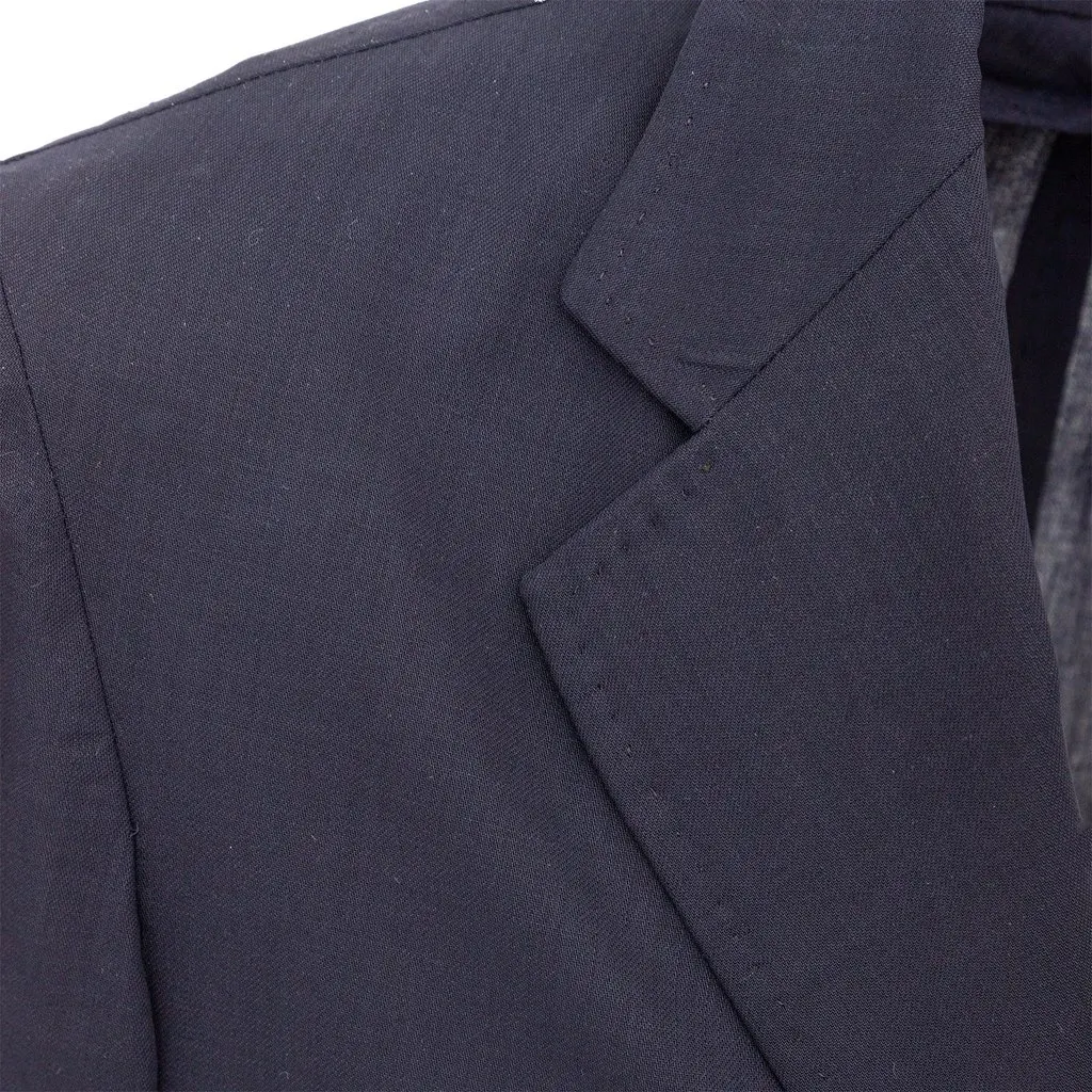 Unsigned FG Roma Unlined Blazer - '10s Blue Silk Good - Model View