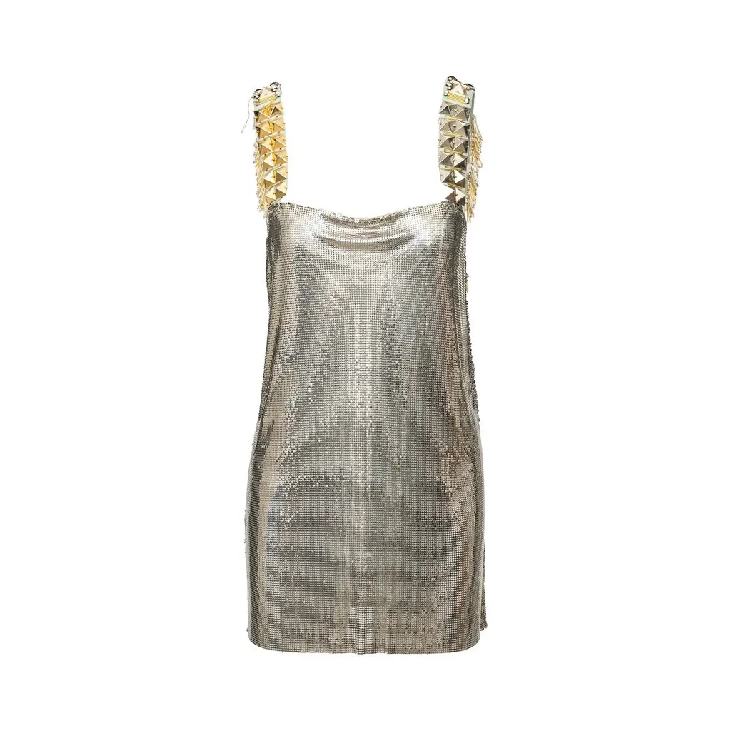 Unsigned Fausto Pugliesi Metallic Dress - '00s Gold Good - Front View
