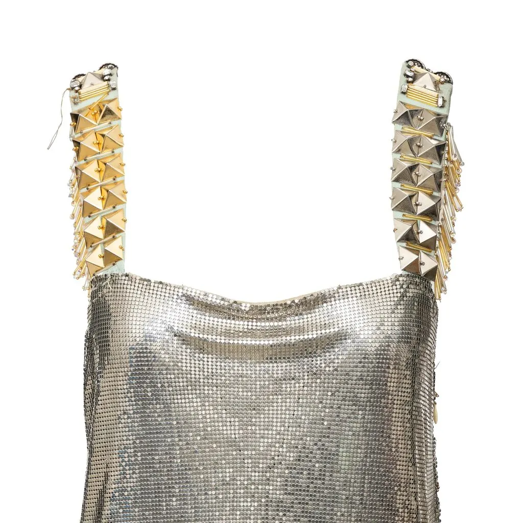 Unsigned Fausto Pugliesi Metallic Dress - '00s Gold Good - Model View