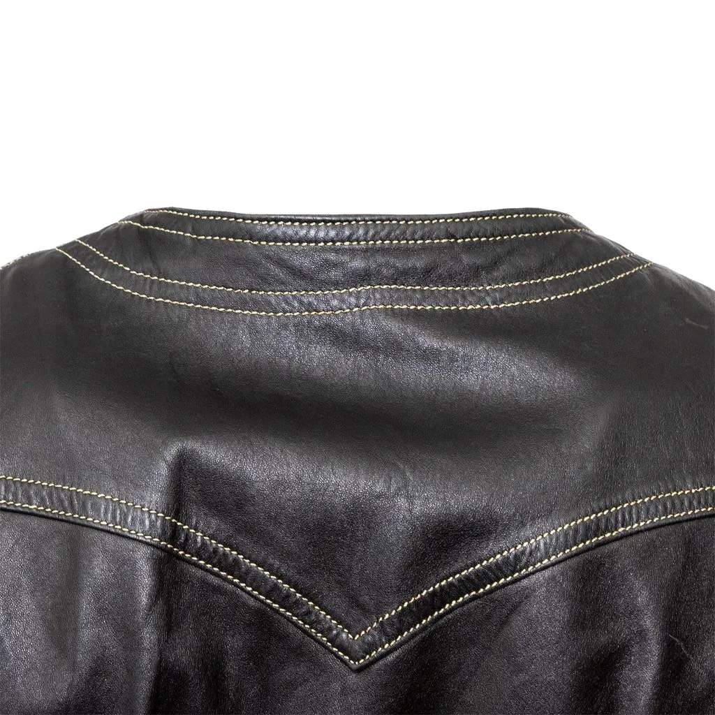 Gianni Versace Versus Leather Vest - '90s Black Leather Good - Box View