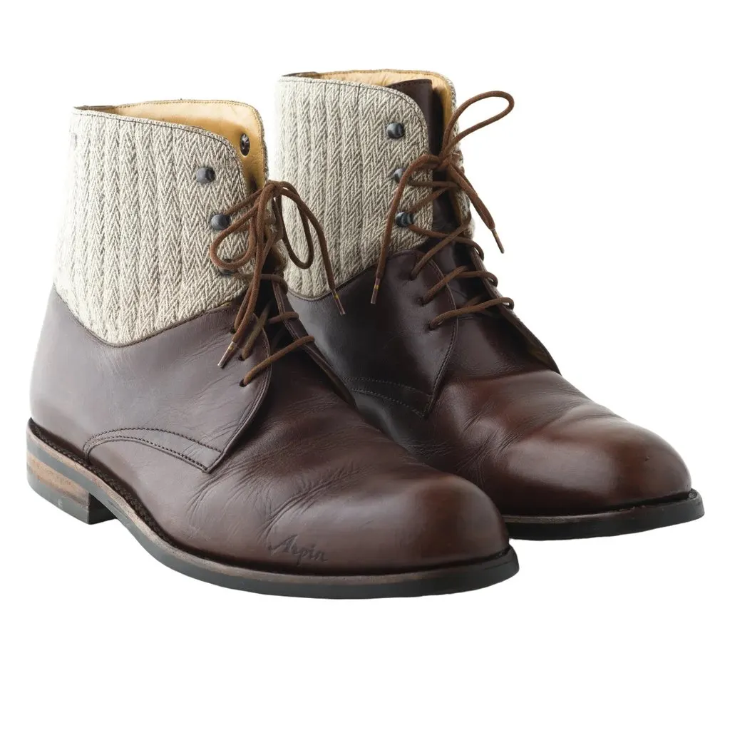 Unsigned Arpin Leather High Top Shoes - '10s Brown Leather Good - Inside View