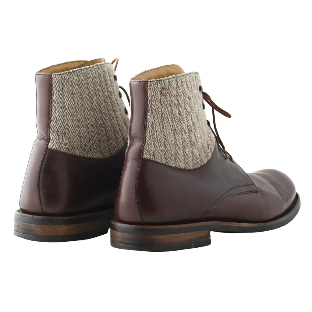 Unsigned Arpin Leather High Top Shoes - '10s Brown Leather Good - Model View