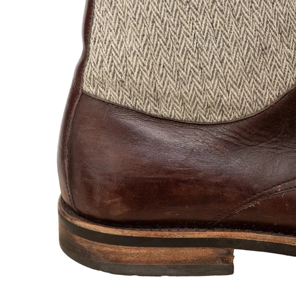 Unsigned Arpin Leather High Top Shoes - '10s Brown Leather Good - Box View