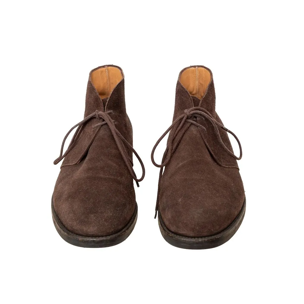 Unsigned J. Glen Suede Shoes - '10s Brown Suede Good - Inside View