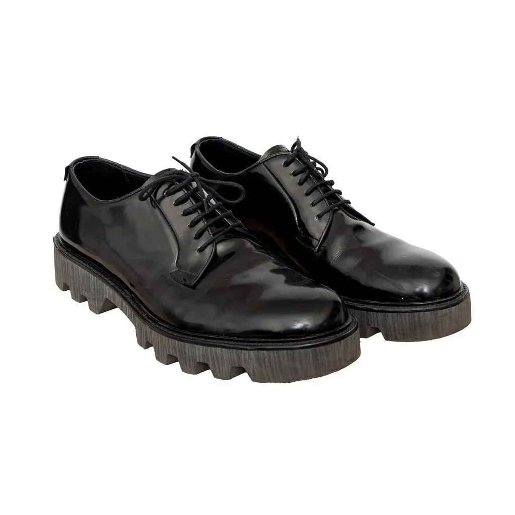 Emporio Armani Oxford Shoes - '10s Black Leather Good - Model View