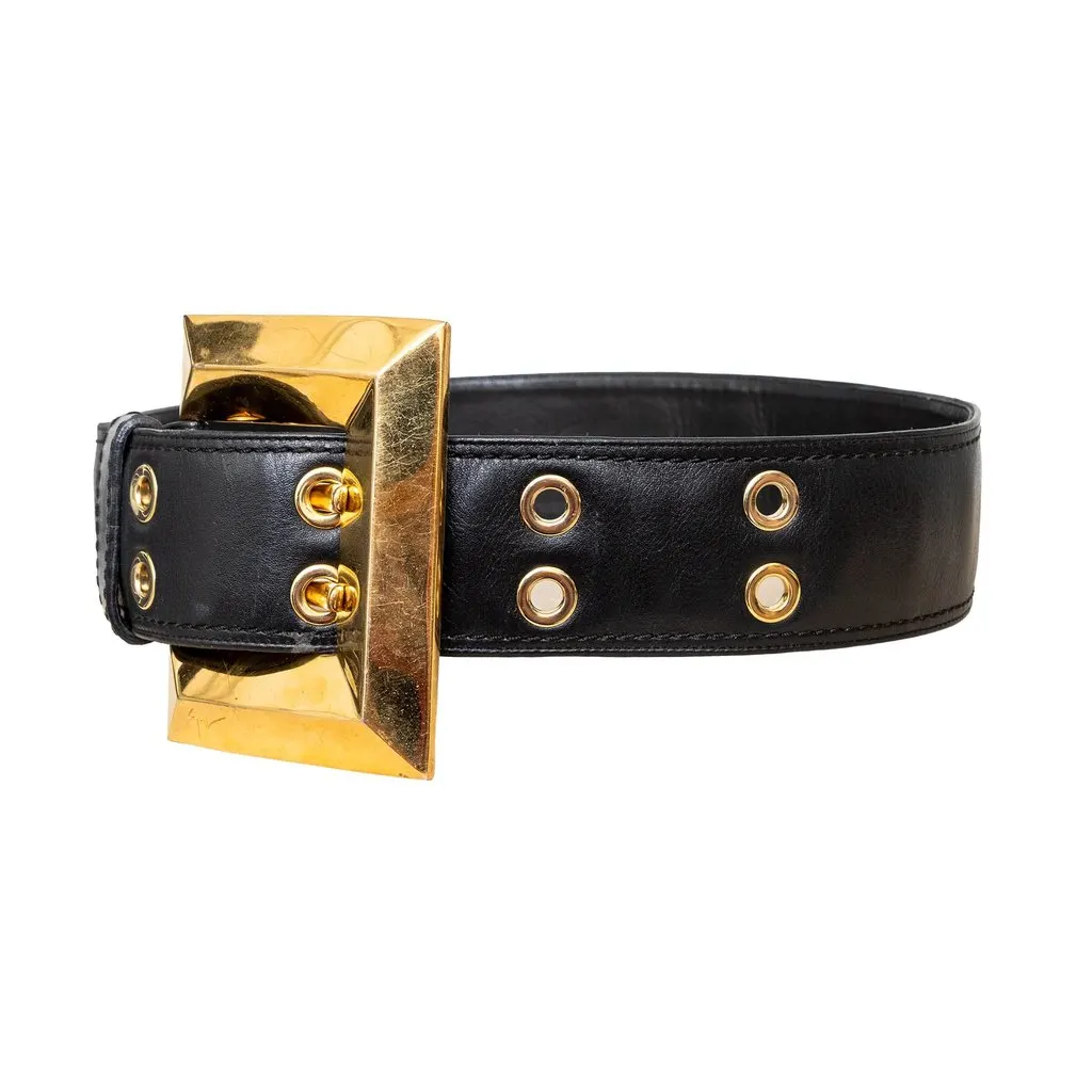 Giuseppe Zanotti Leather Belt - '10s Black Leather Good - Back View