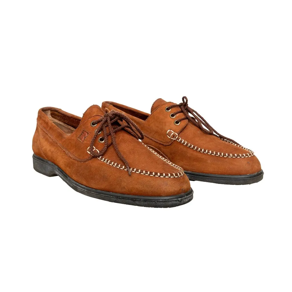 Unsigned Fratelli Rossetti Suede Shoes - '10s Brown Suede Good - Model View