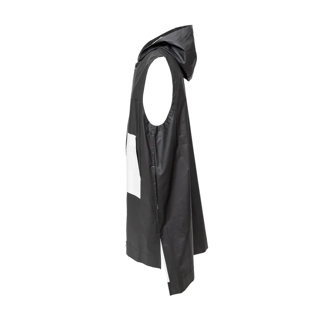 Y-3 Long Hooded Jacket - '10s Black Cotton Good - Inside View