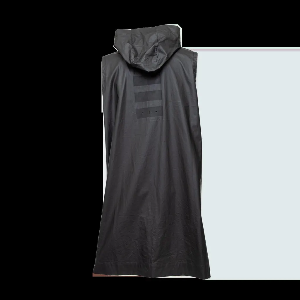 Y-3 Long Hooded Jacket - '10s Black Cotton Good - Model View