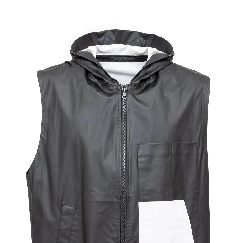 Y-3 Long Hooded Jacket - '10s Black Cotton Good - Box View