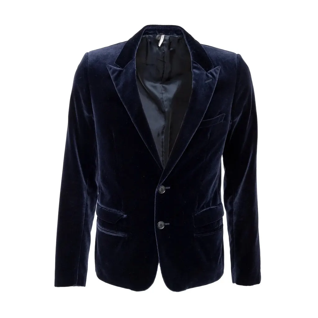 Dior Velvet Blazer - '00s Navy Velvet Good - Front View
