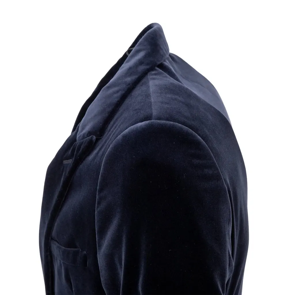 Dior Velvet Blazer - '00s Navy Velvet Good - Model View