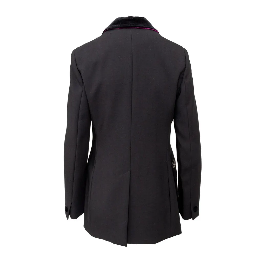 Etro Embroidered Blazer - '10s Red Wool Good - Inside View
