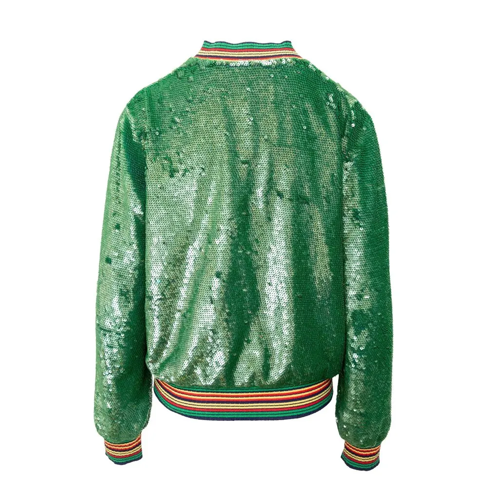 Ashish Sequin Bomber Jacket - '10s Red Cotton Good - Inside View