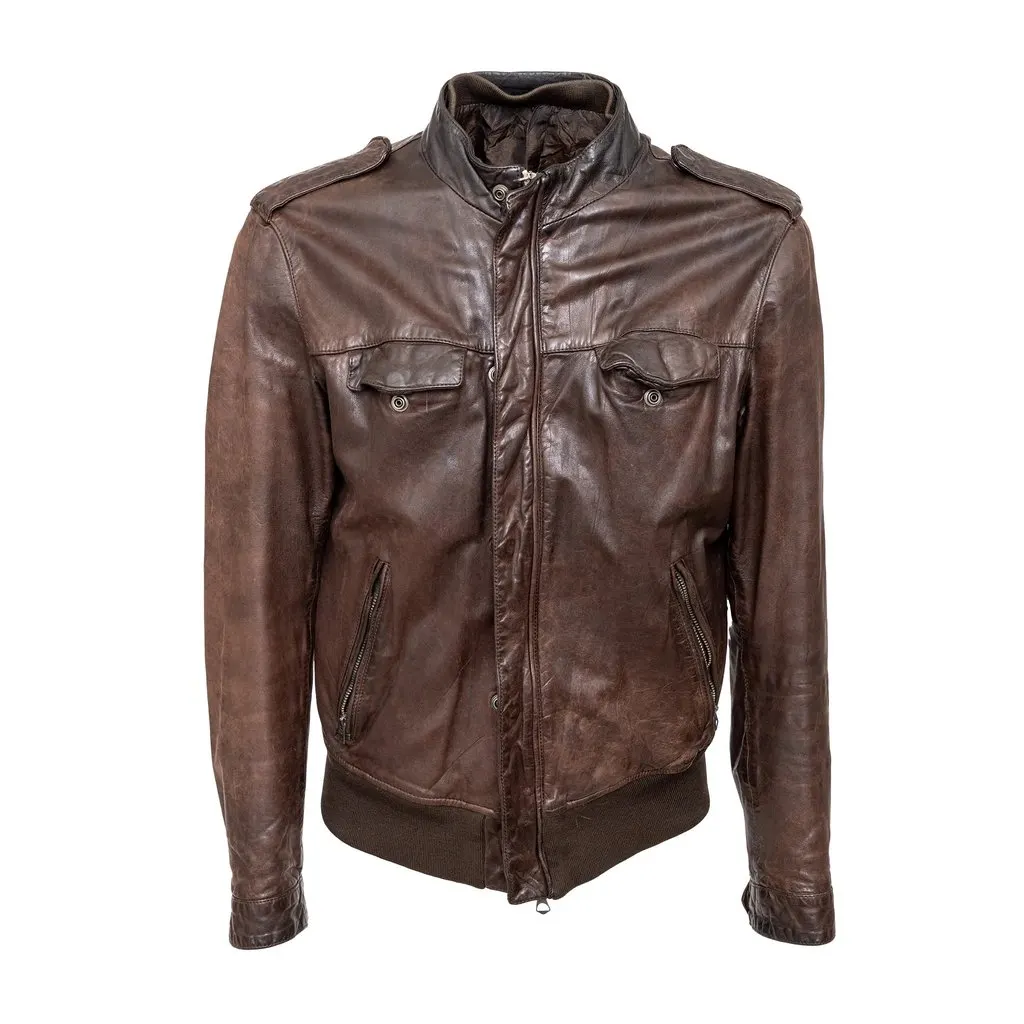 Unsigned Brogden Leather Jacket - '00s Brown Leather Good - Front View