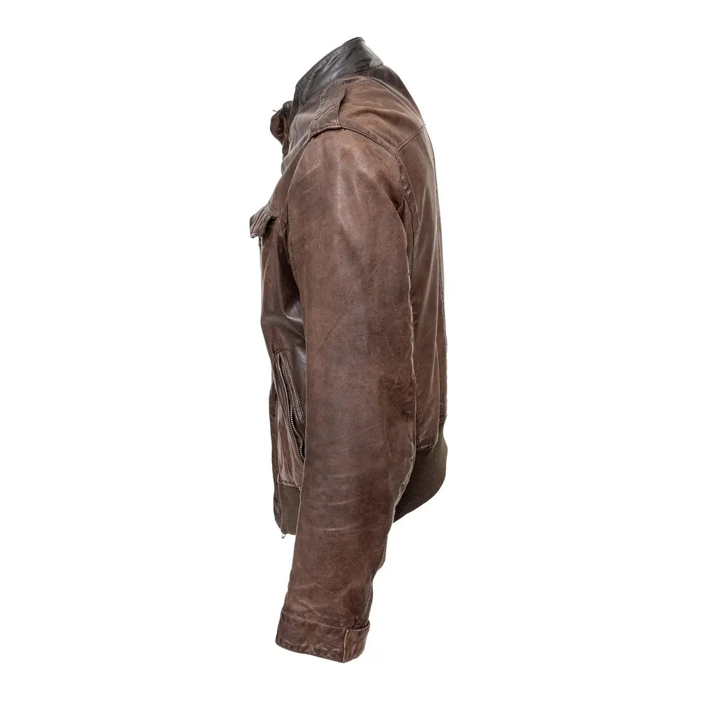 Unsigned Brogden Leather Jacket - '00s Brown Leather Good - Back View