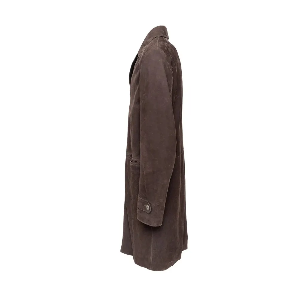Bally Suede Leather Jacket - '10s Brown Suede Good - Back View