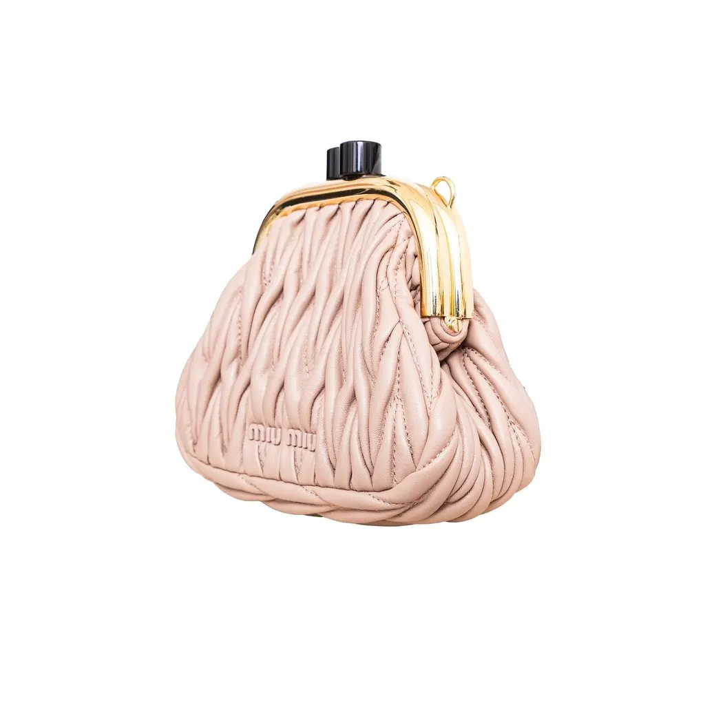 Miu Miu Belle Mini Matelassé Clutch - '20s Pink Leather Good - Box View